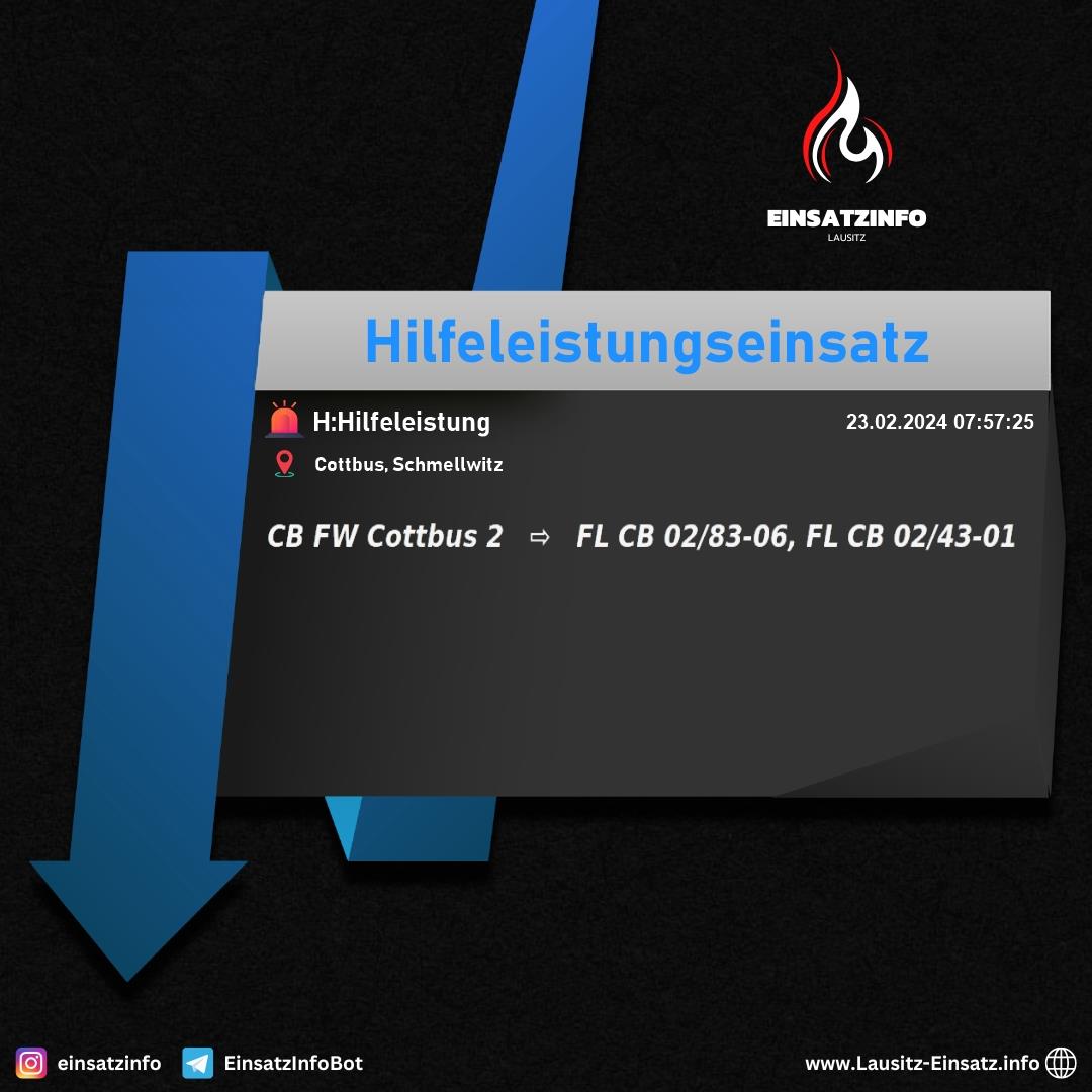 Einsatz H:Hilfeleistung in Cottbus, Schmellwitz